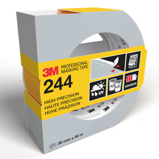 3M™ Professionele maskeertape 244, Verschillende oppervlakken, 36 mm x 50 m, 1 rol/verpakking, 100% PEFC SGSCH-PEFC-COC-110078