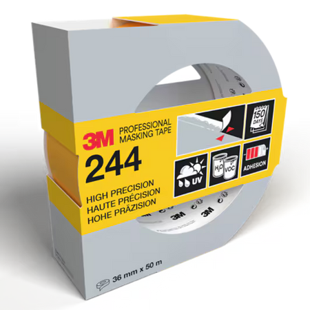 3M™ Professionele maskeertape 244, Verschillende oppervlakken, 36 mm x 50 m, 1 rol/verpakking, 100% PEFC SGSCH-PEFC-COC-110078