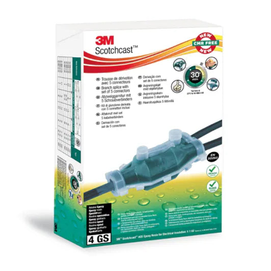 3M™ Scotchcast™ 92-NBB 0 GS Giethars-Aftakmof, Y-Vorm, 0,6/1 kV, 4x 1,5 - 4 / 4x 1,5 - 4 mm²