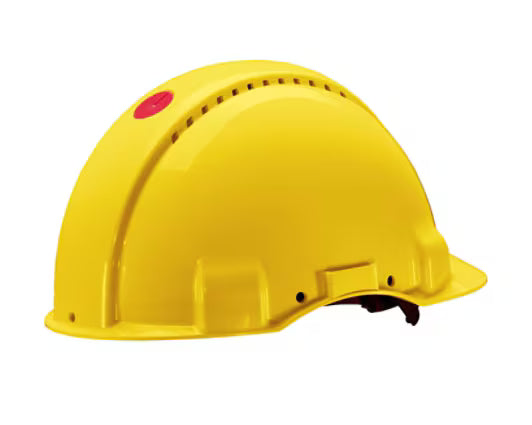 3M™ Veiligheidshelm, Uvicator, ratelverstelling, zonder ventilatie, 440 V diëlektrisch, kunststof zweetband, geel, G3001NUV-GU
