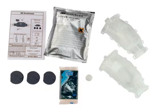 3M™ Scotchcast™ FR 92-NBBU Giethars-Aftakmof, maat B2, Y-Vorm, vlamdovend/chemisch bestendig, 0.6/1 kV, 4x 4 - 35 / 4x 4 - 25 mm²