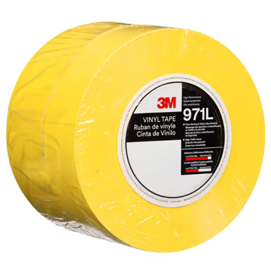 3M™ Duurzame vloermarkeringstape 971L, Yellow, 101.6 mm x 33 m, 0.43 mm, Individually Wrapped Conveniently Packaged