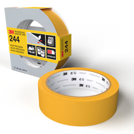 3M™ Professionele maskeertape 244, Verschillende oppervlakken, 30 mm x 50 m, 1 rol/verpakking, 100% PEFC, SGSCH-PEFC-COC-110078