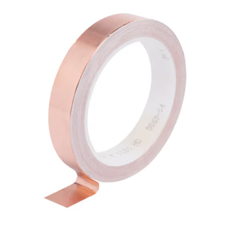 3M™ ET 1181 Koperfolie, glad, met geleidende lijm, Koper, 19 mm x 16,5 m x 0,07 mm