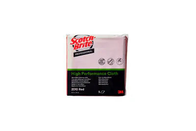 Scotch-Brite™ High Performance Microvezeldoek 2010, Rood, 360 mm x 360 mm, 5/Pak, 10 Pak/Doos