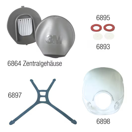 3M™ Middenadapterpakking voor herbruikbaar masker, voor 3M™ herbruikbaar volgelaatsmasker 6000 Series, 6896