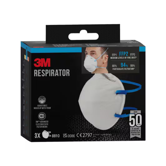 3M™ Stofmasker 8810, FFP2, zonder ventiel, 3/verpakking