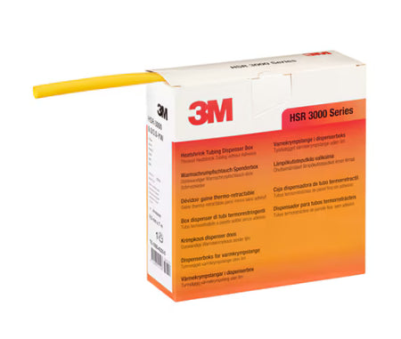 3M™ HSR 3000 Dunwandige Warmtekrimpkousbuis op Minirol, Geel, 6/2 mm, 10 m, Dispenserdoos