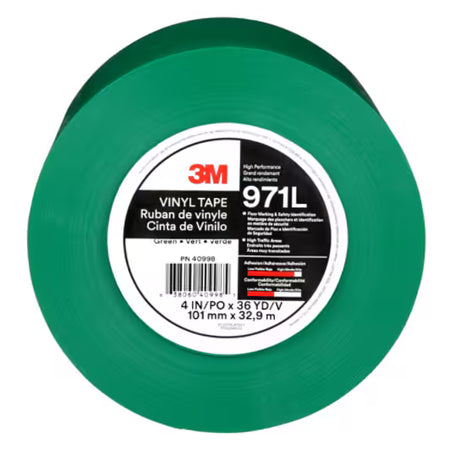 3M™ Duurzame vloermarkeringstape 971L, Green, 101.6 mm x 33 m, 0.43 mm, Individually Wrapped Conveniently Packaged