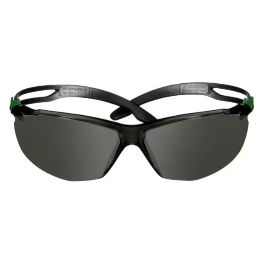 3M™ SecureFit™ 500 Veiligheidsbril, groen/zwart montuur, antikras+ (K), IR 3.0 grijze lenzen, SF530ASP-GRN-EU, 20/doos