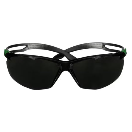 3M™ SecureFit™ 500 Veiligheidsbril, groen/zwart montuur, antikras+ (K), IR 5.0 grijze lenzen, SF550ASP-GRN-EU, 20/doos