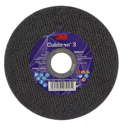 3M™ Cubitron™ 3 doorslijpschijf, 86647, 60+, T41, 125 mm x 1 mm x 22,23 mm, EN, 25/verpakking, 50 stuks/doos