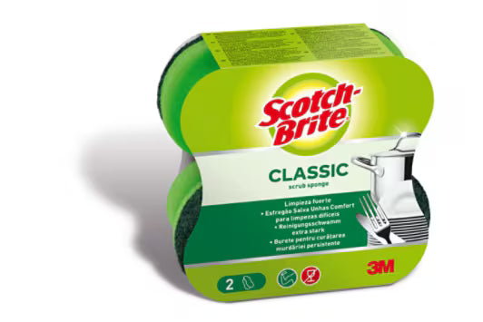 Scotch-Brite® Classic-schuurspons van cellulose, 2 per verpakking