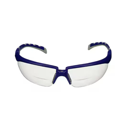 3M™ Solus™ 2000 Veiligheidsbril, blauw/grijze veren, anticondens/antikras, leesbril +2,0, heldere lenzen, S2020AF-BLU, 20/doos