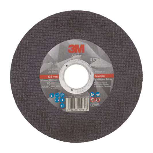3M™ Silver Doorslijpschijf, T41, 125 mm x 1 mm x 22.23 mm
