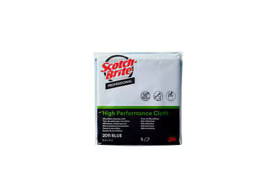 Scotch-Brite™ High Performance Microvezeldoek 2011, Blauw, 360 mm x 360 mm, 5/Pak, 10 Pak/Doos