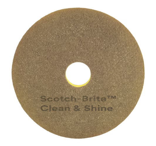 Scotch-Brite™ Clean & Shine dubbelzijdige vloerpads, Geel, 432 mm, 5/Doos