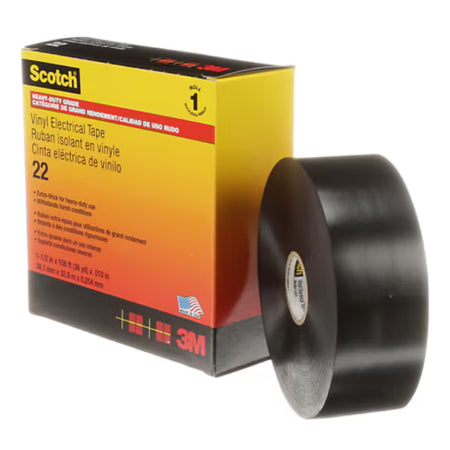 Scotch® 22 Vinyl Vinyl Electro-Isolatieband, Zwart, 38 mm x 33 m, 0,25 mm