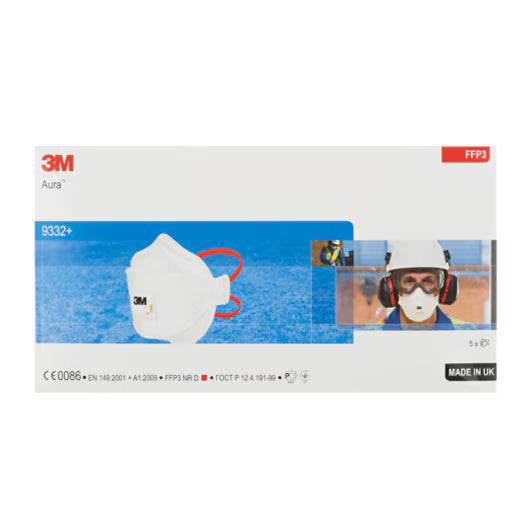 3M™ Aura™ Stofmasker, FFP3, met ventiel, bulk, 9332+