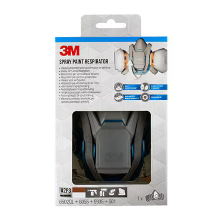 3M™ Stofmasker voor verfspuiten 6502QL, A2P3, 1 set