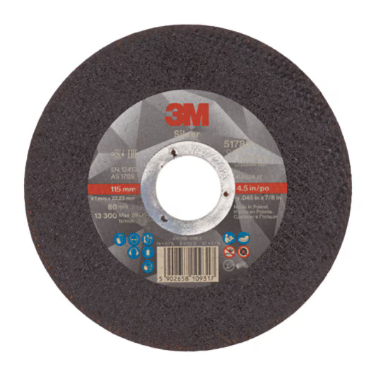3M™ Silver Doorslijpschijf, T41, 115 mm x 1 mm x 22.23 mm