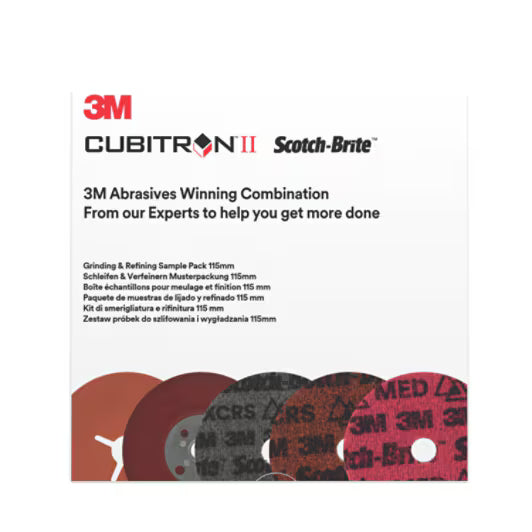 3M™ Slijp- en Verfijningsset, inclusief 115 mm 787C en PN-DH schijf, met 1 hoogwaardige geribbelde steunschijf, Sample