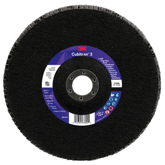 3M™ Cubitron™ 3 Lamellenschijf 1169F, 60+, T29 conisch, 150 mm x 22,23 mm, 5/verpakking, 20 stuks/doos