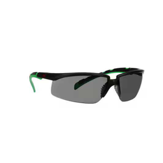 3M™ Solus™ 2000 Veiligheidsbril, zwart/groen frame, antikras+ (K), IR 3.0 grijze lenzen, S2030ASP-BLK, 20/doos
