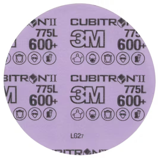 3M™ Cubitron™ II Stikit™ Schuurschijf 775L, 600+ 3MIL, 125 mm, Die 500X, Linered