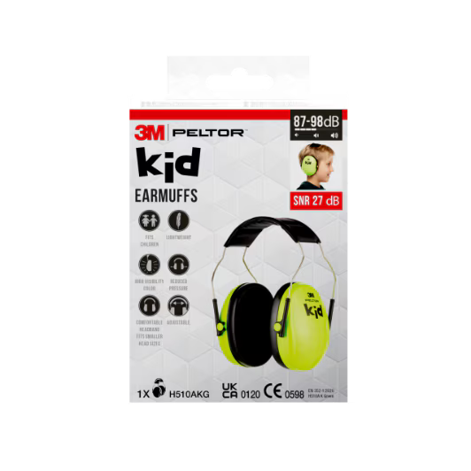 3M™ PELTOR™ Kid gehoorkap H510AKG, SNR-waarde 27 dB, neongroen