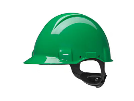 3M™ Veiligheidshelm, Uvicator, ratelverstelling, ongeventileerd, 440v, plastic zweetband, groen, G3001NUV-GP