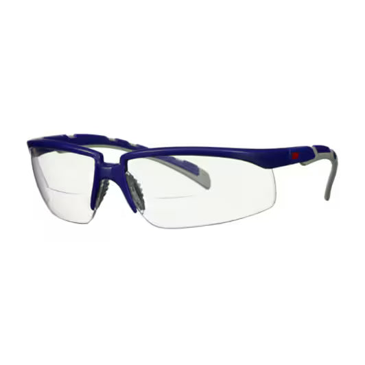 3M™ Solus™ 2000 Veiligheidsbril, blauw/grijze veren, anticondens/antikras, leesbril +1.5, heldere lenzen, S2015AF-BLU, 20/doos