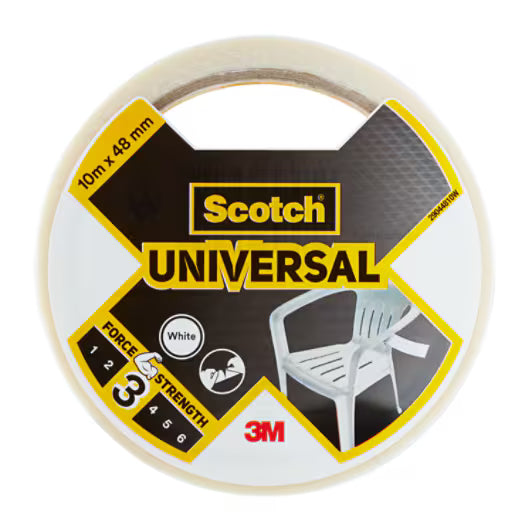 Scotch® universele ducttape wit 2904, 10 m x 48 mm 6 rollen/doos