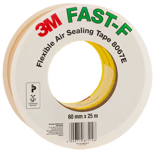 3M™ Flexibele Afdichtingstape 8067E - FAST F, Lichtbruin, 200 mm x 25 m, 0.25 mm, met gesplitst beschermpapier 50-50