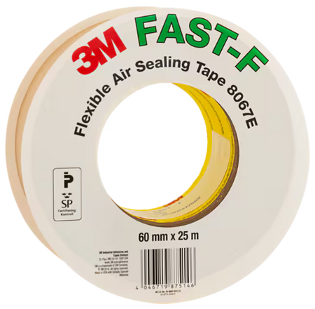 3M™ Flexibele Afdichtingstape 8067E - FAST F, Lichtbruin, 200 mm x 25 m, 0.25 mm, met gesplitst beschermpapier 50-50
