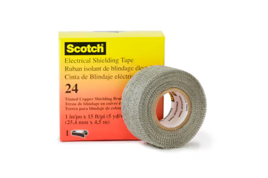 Scotch® 24 Aardingsvlecht, Zilver, 25 mm x 4,5 m, 0,4 mm