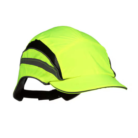 3M™ First Base™ 3 Stootpet 2021866, Classic, hi-viz, geel, korte klep, 55 mm, aangepast