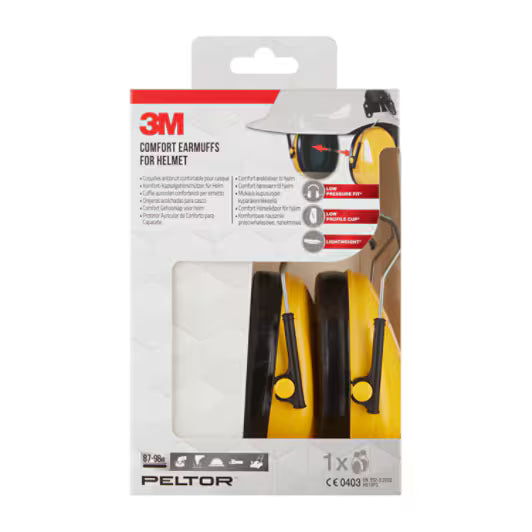 3M™ PELTOR™ Optime™ I Gehoorkap voor helm H510P3E, SNR-waarde 26 dB, geel