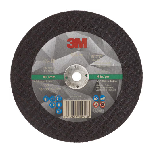 3M™ Silver Doorslijpschijf, T41, 100 mm x.0.9 mm x 6 mm