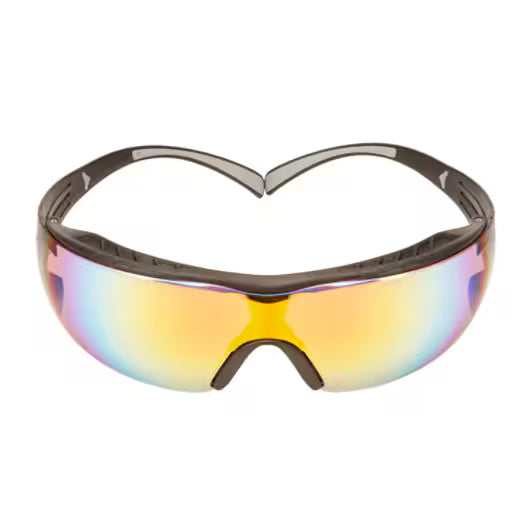 3M™ SecureFit™ 400X Veiligheidsbril, zwart/zwart montuur, krasbestendige, spiegelende oranje lenzen, SF416XAS-BLK-EU, 20/doos