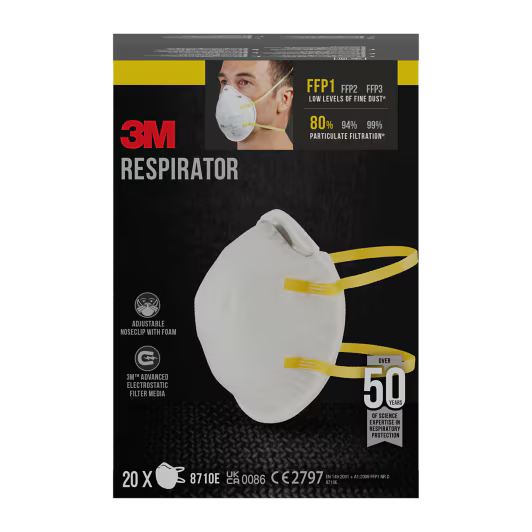 3M™ Stofmasker 8710E, FFP1, zonder ventiel, 20/verpakking