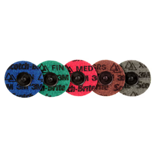 Scotch-Brite™ Roloc™ Precision Surface Conditioning-schijf, PN-DR, medium, TR, 50.8 mm, 25/binnenverpakking, 100 stuks/doos, dispenserverpakking