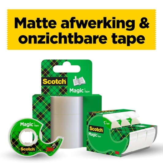 Scotch® Magic™ Invisible Tape 8-1915R3/2, promotiepakket, 19 mm x 15 m, 2 + 1 GRATIS rollen/verpakking