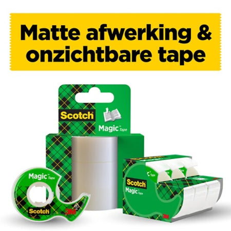 Scotch® Magic™ Invisible Tape 8-1915R3/2, promotiepakket, 19 mm x 15 m, 2 + 1 GRATIS rollen/verpakking