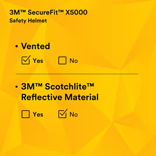 3M™ SecureFit™ X5000 Veiligheidshelm, geventileerd, 1000 V, CE, rood, X5005VE-CE