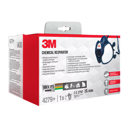 3M™ Maintenance Free Half Mask Respirator, 4279+, FFABEK1P3 D Filters, 1/Pack