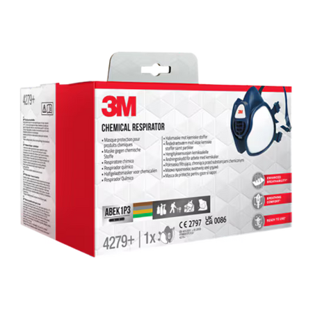 3M™ Maintenance Free Half Mask Respirator, 4279+, FFABEK1P3 D Filters, 1/Pack