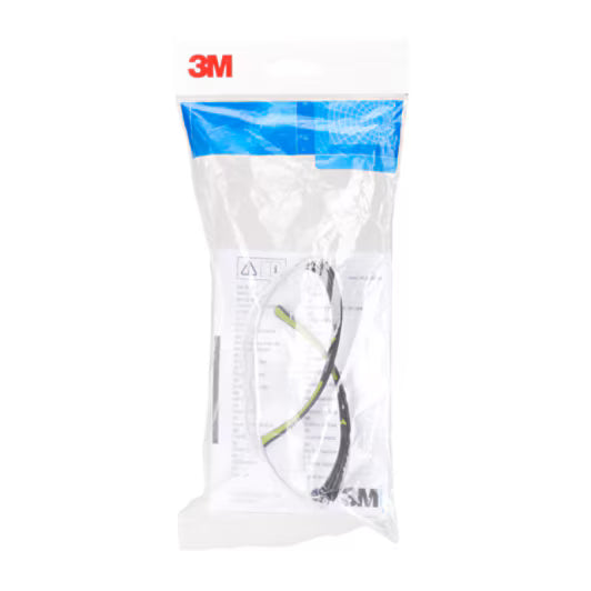 3M™ SecureFit™ 400 Veiligheidsbril, zwart/groen montuur, antikras/anticondens, heldere lenzen, SF401AS/AF-EU