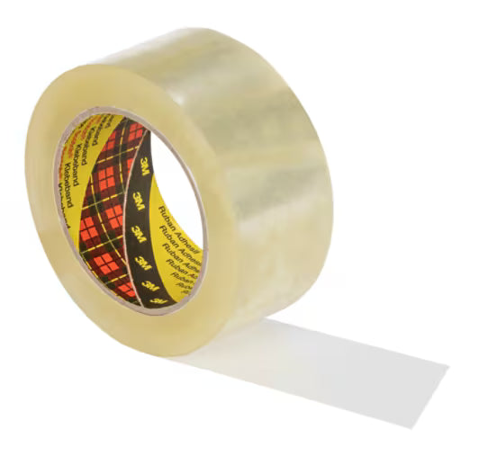 Scotch® Krachtige dozensluittape 375E, Transparant, 75 mm x 66 m, 0.075 mm