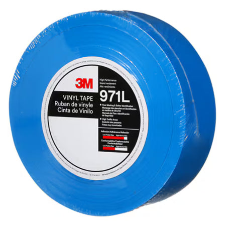 3M™ Duurzame vloermarkeringstape 971L, Blue, 50.8 mm x 33 m, 0.43 mm, Individually Wrapped Conveniently Packaged